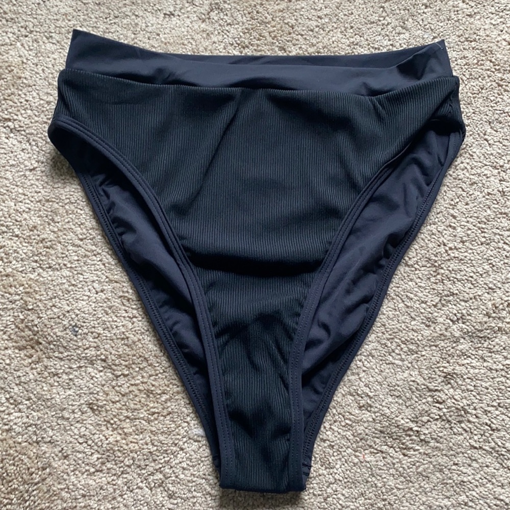 🌟NEW LSpace high waist ribbed bikini bottom black large
